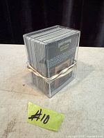 Stack of Harley-Davidson trading cards in clear plastic case, front view