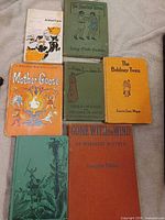 All seven books laid out showing front covers