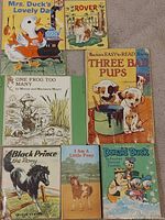 All seven books laid out showing covers