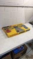 Closed box top showing Matchbox Motorway graphics