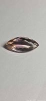 Marquise-cut ametrine front view showing bicolour zoning