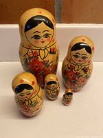 Full view of all five Matryoshka dolls