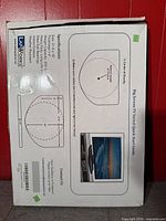 Front of boxed LapWorks Big Screen TV Swivel showing product diagram