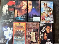 Eight VHS tapes front covers visible