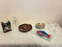 Full lot view on tablecloth