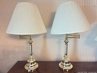 Front view showing both lamps with shades