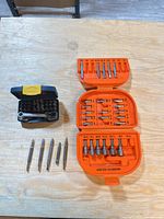 Overview of Black & Decker bit set, Mastercraft set, and five loose bits