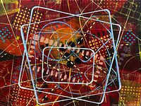 Full view of Paul Pinola acrylic painting on canvas