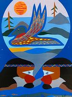 Front view of Indigenous art plaque showing full artwork