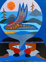 Direct front view of plaque showing complete artwork