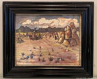 Front view of framed painting showing full artwork and frame