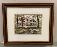 Front view of framed print showing artwork, mat and frame