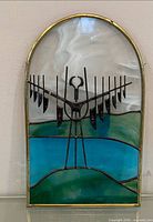 Front view of stained glass panel showing full design and colours