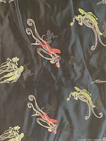 Black silk surface with red and green embroidered celestial figures