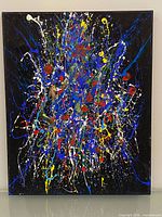 Front view of abstract impasto painting showing full composition