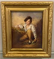 Frontal view of framed lithograph showing full artwork and frame detail