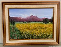 Front view of framed oil painting showing entire artwork