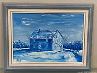 Front view of framed oil painting showing full artwork and frame