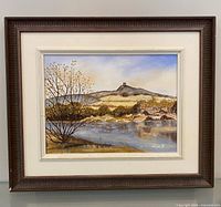 Front view of framed oil painting showing entire artwork and signature