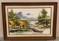 Front view of framed oil painting showing full scene and frame