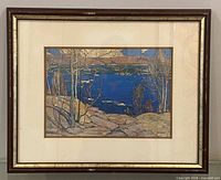 Front view showing full artwork, mat and frame