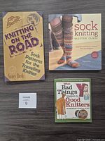 Front covers of three knitting books