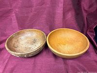 Both wooden bowls side by side showing overall condition