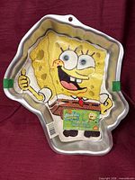 Front of SpongeBob SquarePants aluminum cake pan with paper insert