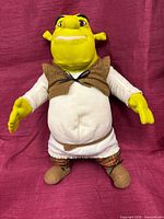 Front view of Shrek plush showing overall appearance