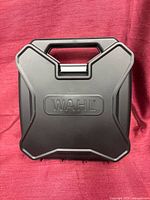 Front view of closed black Wahl carry case