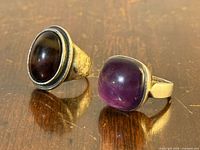 Both sterling rings side by side showing stones and settings