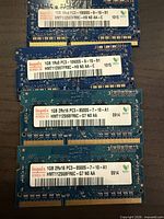 Four SK Hynix 1 GB PC3-10600S and PC3-8500S laptop SODIMMs