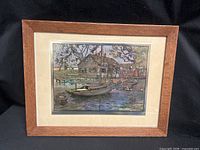 Full view of framed foil etching