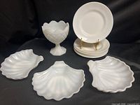 Group shot showing all milk glass pieces