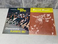 Two 1960s International Roller Derby magazines side by side
