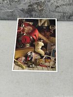 Front of postcard showing Mickey Mantle memorabilia collage