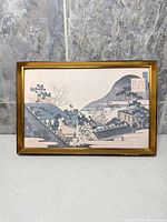 Front view of framed ukiyo-e woodblock print