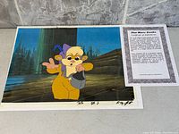 Full view of the animation cel and COA