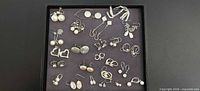 Top view of entire lot showing earrings and bracelet
