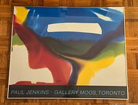 Full view of framed Paul Jenkins Gallery Moos offset lithograph poster