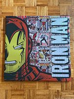Front view of full Iron Man comic canvas