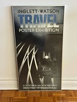 Full view of framed 1977 Inglett:Watson Travel Poster Exhibition poster