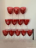 All 12 glasses stacked in pyramid formation