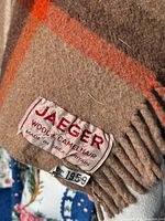 Jaeger label showing wool & camelhair content and origin