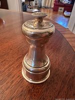 Full view of sterling silver pepper grinder