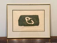 Framed Inuit stonecut print overall view