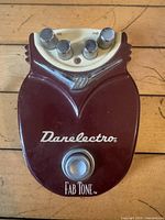 Front view of Danelectro Fab Tone pedal showing overall design and controls