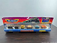 Front view of sealed Cannonball No. 9 train set in blister card