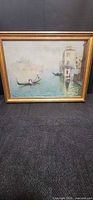 Front view of framed Venetian canal print showing full artwork and frame