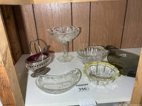 Shelf view showing all glass items